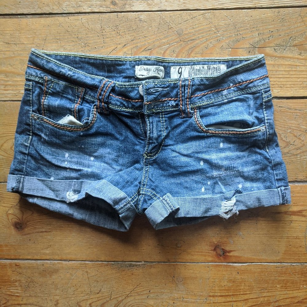 distressed denim shorts